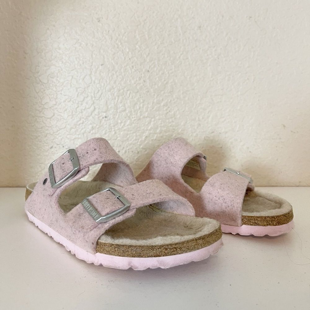 Birkenstock Arizona Rivet Wool Soft pastel Pink Sandals 8-8.5 US/ 39 EUR - Picture 16 of 17